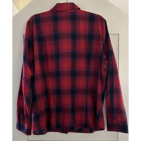 Men’s IZOD Red Blue Plaid Long Sleeve Button Down Shirt Lightweight  Size XXL - Picture 4 of 5